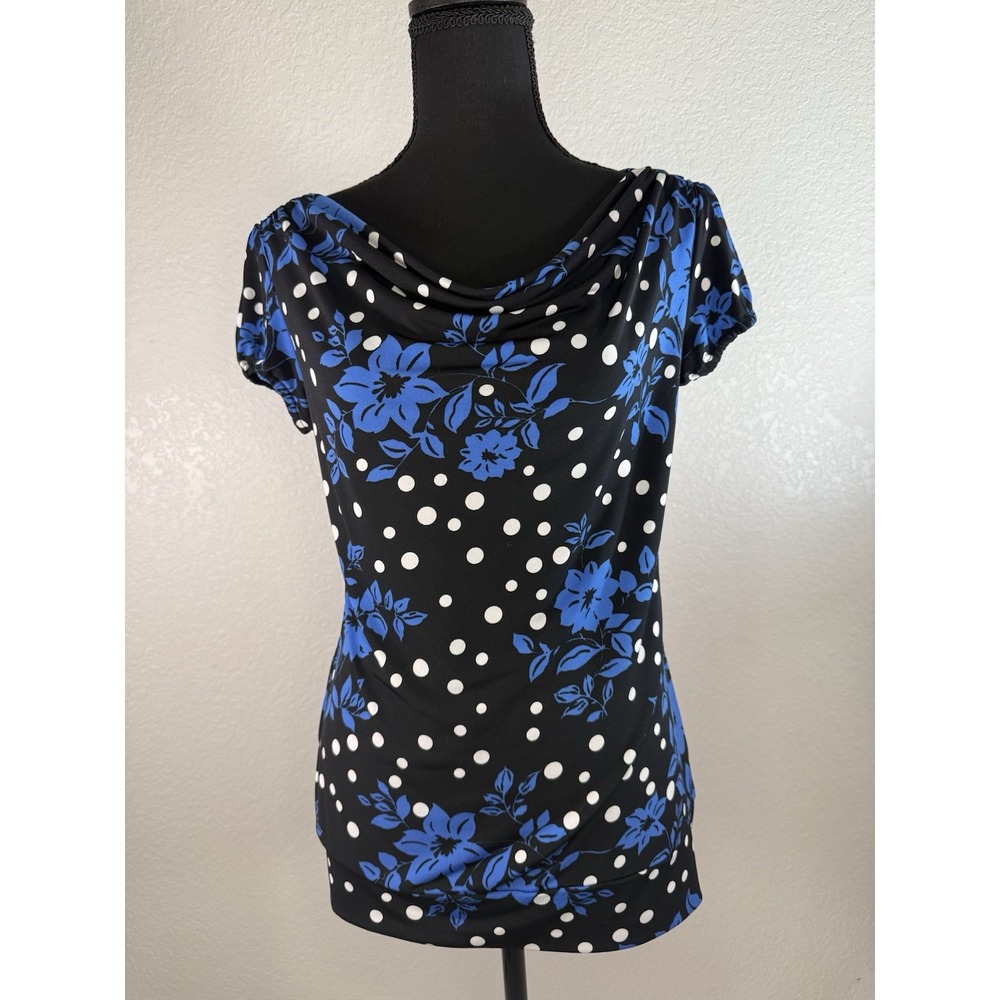 Vintage‎ Y2K Babydoll Top Medium Empire V Neck Black Pink Peasant Fairy Grunge